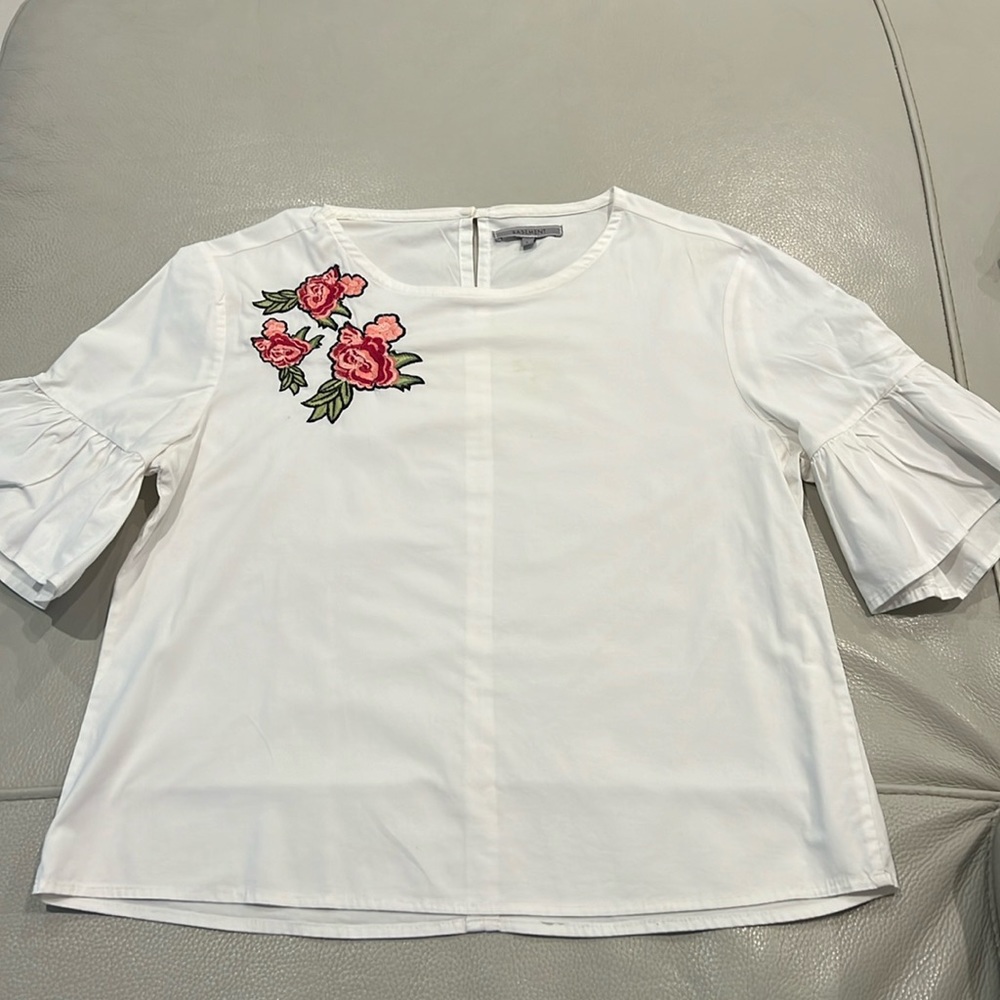 White Blouse with Flower